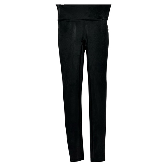 Spanx Black Faux Vegan Leather Leggings Size Small Fall Staple - Picture 2 of 7